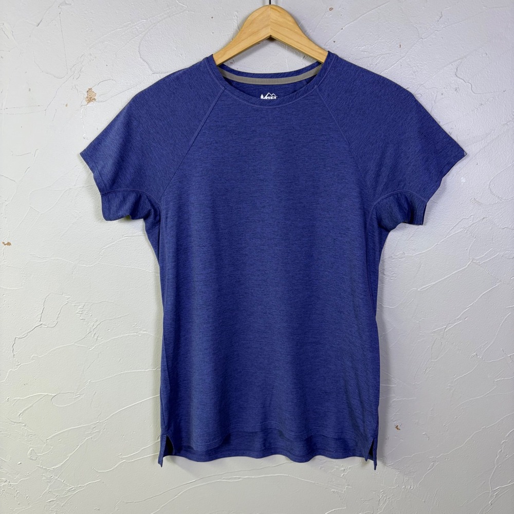 REI Co-op Active T‎ Shirt Womens Small Blue Space Dye Raglan SS Gorpcore